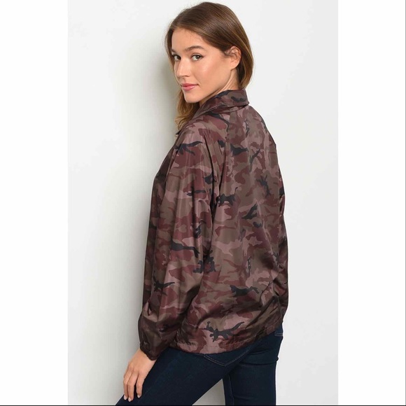 PRICE DROP Brown Camo Windbreaker Jacket - Picture 1 of 3